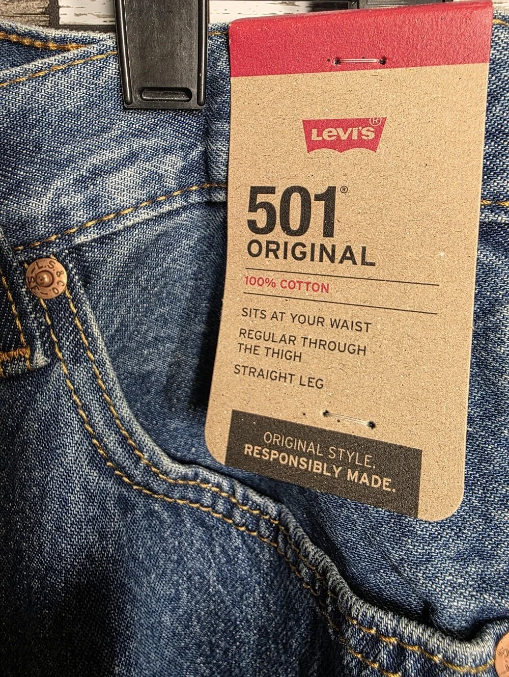 Levi's Straight-Leg Men's Jeans in Light Blue Denim